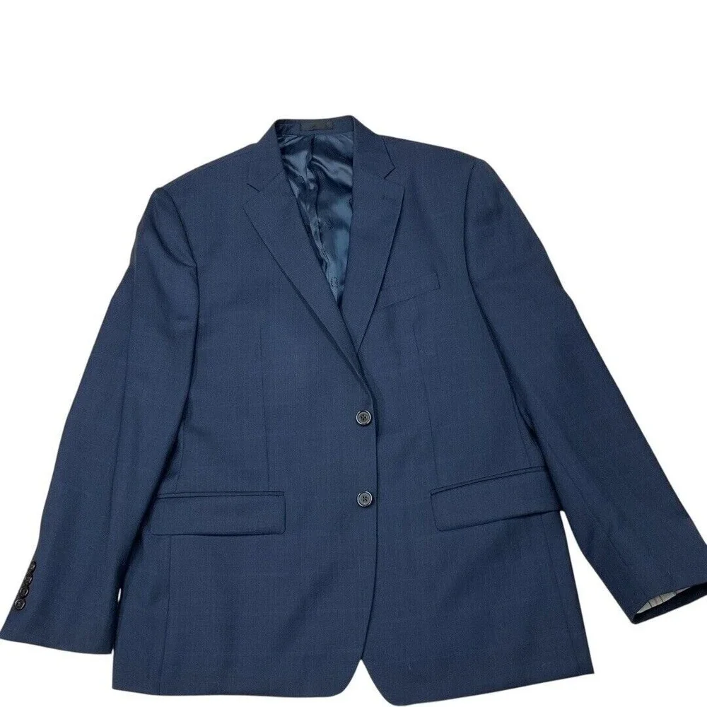 Lauren Ralph Lauren Plaid Sport Coat Blazer Jacket Size 44R Blue‎ Career Formal